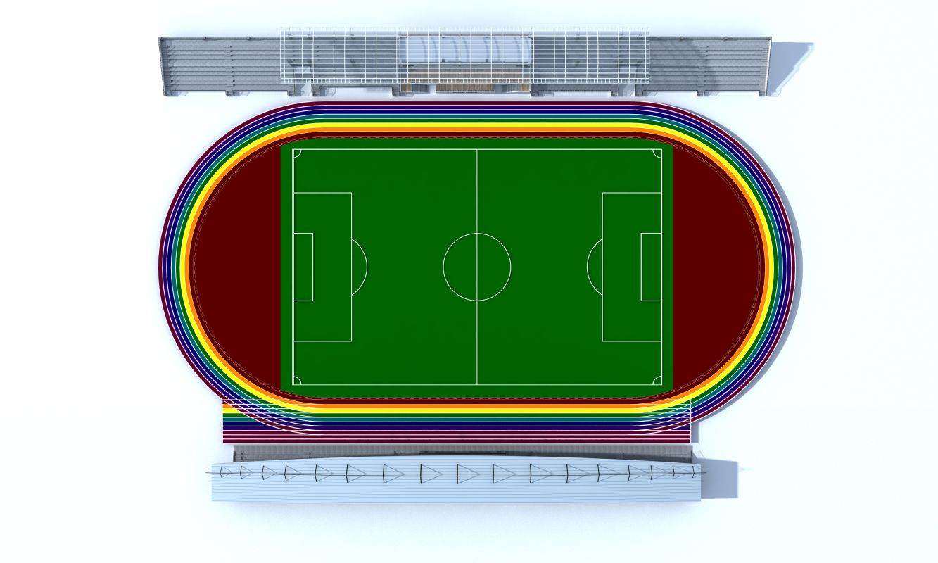 無縫半預(yù)制GSPU自結(jié)紋塑膠跑道